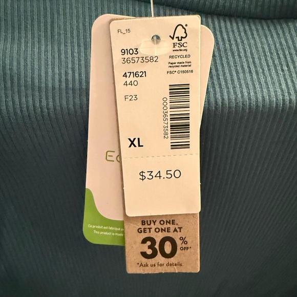 Blue Ribbed XL Top - Picture 2 of 2